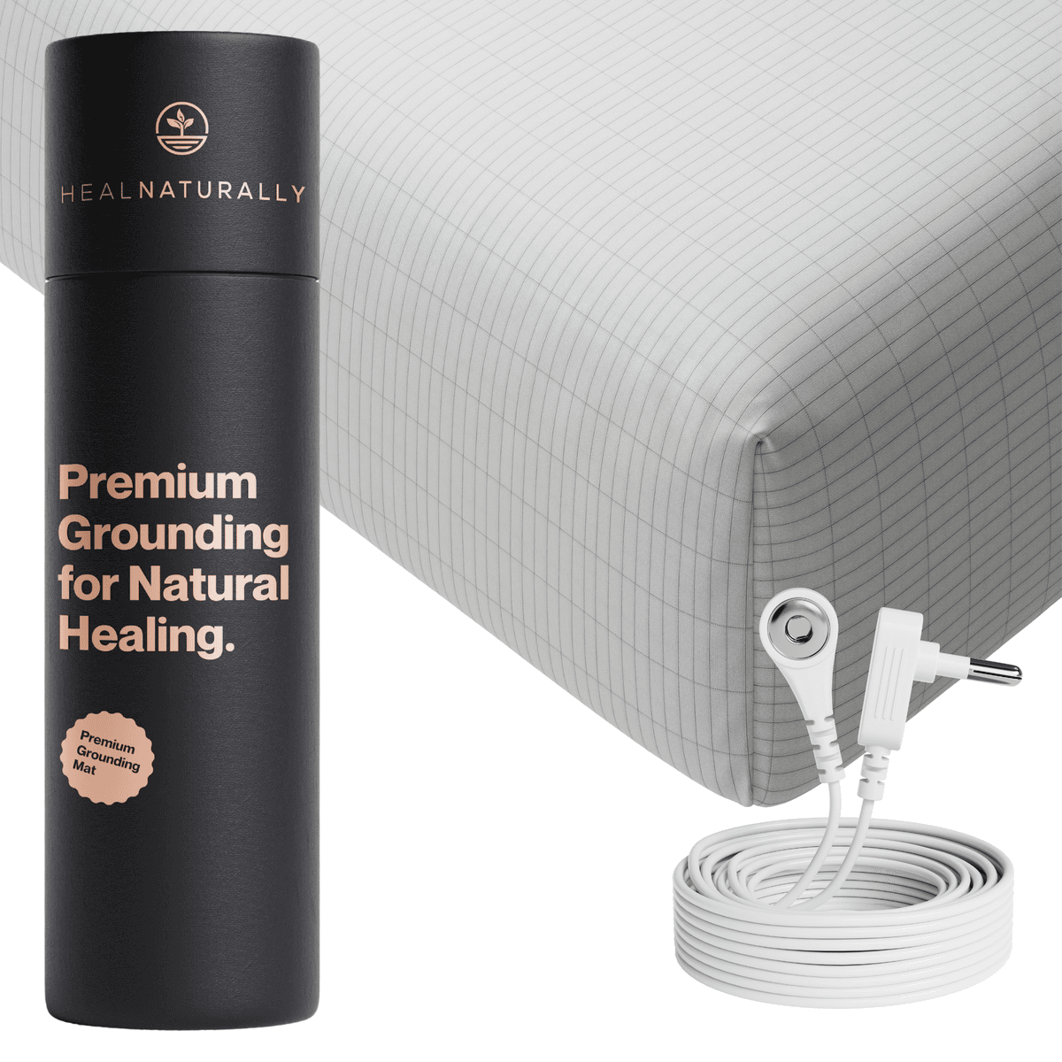 Heal Naturally organic cotton fitted grounding sheet and cable